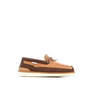 SUICOKE Men's Suede Moccasin Slippers with Shearling Lining Men BROWN Moccasins
